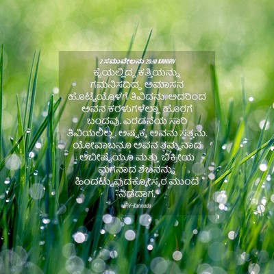 Picture 04 - 2 ಸಮುವೇಲನು 20:10 KANIRV - ಕೈಯಲ್ಲಿದ್ದ - Bible Verse Picture