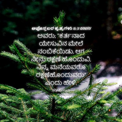 Picture 04 - ಅಪೊಸ್ತಲರ ಕೃತ್ಯಗಳು 16:31 KANIRV - ಅವರು; “ಕರ್ತನಾದ - Bible Verse Picture
