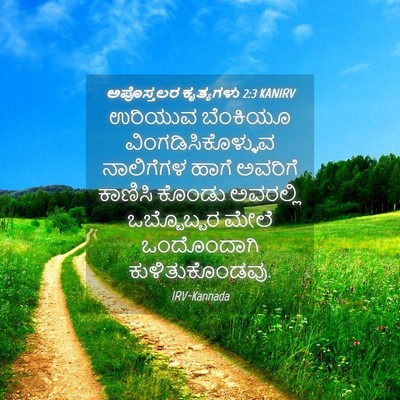 Picture 04 - ಅಪೊಸ್ತಲರ ಕೃತ್ಯಗಳು 2:3 KANIRV - ಉರಿಯುವ ಬೆಂಕಿಯೂ - Bible Verse Picture