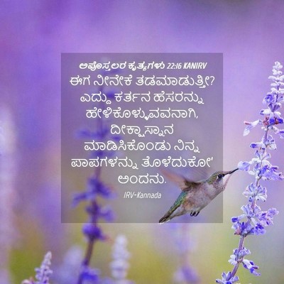 Picture 04 - ಅಪೊಸ್ತಲರ ಕೃತ್ಯಗಳು 22:16 KANIRV - ಈಗ ನೀನೇಕೆ - Bible Verse Picture