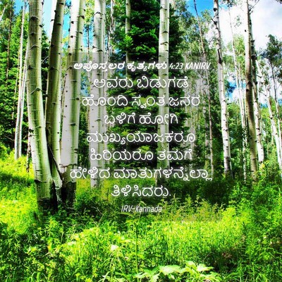 Picture 04 - ಅಪೊಸ್ತಲರ ಕೃತ್ಯಗಳು 4:23 KANIRV - ಅವರು ಬಿಡುಗಡೆ - Bible Verse Picture