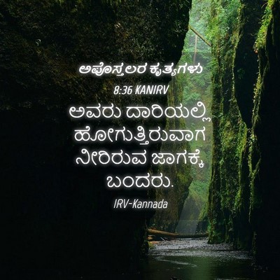 Picture 04 - ಅಪೊಸ್ತಲರ ಕೃತ್ಯಗಳು 8:36 KANIRV - ಅವರು ದಾರಿಯಲ್ಲಿ - Bible Verse Picture