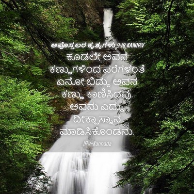 Picture 04 - ಅಪೊಸ್ತಲರ ಕೃತ್ಯಗಳು 9:18 KANIRV - ಕೂಡಲೇ ಅವನ - Bible Verse Picture