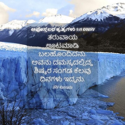Picture 04 - ಅಪೊಸ್ತಲರ ಕೃತ್ಯಗಳು 9:19 KANIRV - ತರುವಾಯ ಊಟಮಾಡಿ - Bible Verse Picture