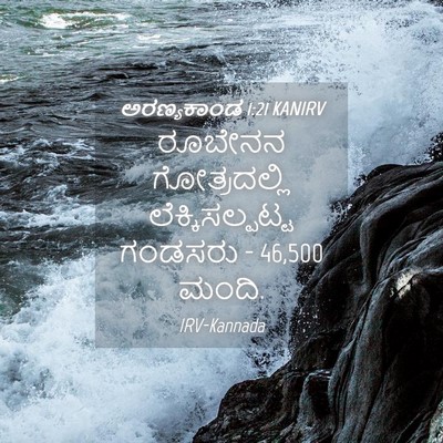 Picture 04 - ಅರಣ್ಯಕಾಂಡ 1:21 KANIRV - ರೂಬೇನನ ಗೋತ್ರದಲ್ಲಿ - Bible Verse Picture