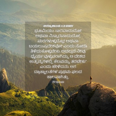 Picture 04 - ಅರಣ್ಯಕಾಂಡ 13:20 KANIRV - ಭೂಮಿಯು ಸಾರವಾದುದೋ - Bible Verse Picture