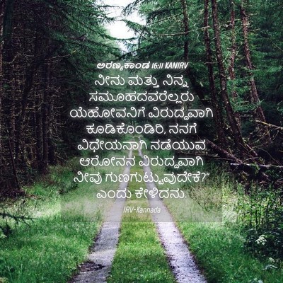 Picture 04 - ಅರಣ್ಯಕಾಂಡ 16:11 KANIRV - ನೀನು ಮತ್ತು ನಿನ್ನ - Bible Verse Picture