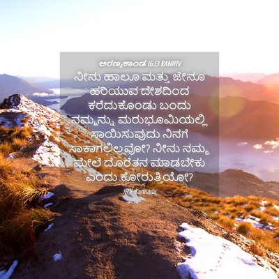 Picture 04 - ಅರಣ್ಯಕಾಂಡ 16:13 KANIRV - ನೀನು ಹಾಲೂ ಮತ್ತು - Bible Verse Picture