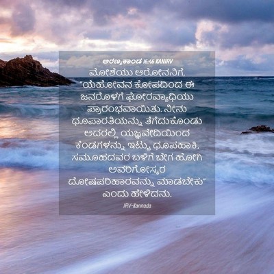 Picture 04 - ಅರಣ್ಯಕಾಂಡ 16:46 KANIRV - ಮೋಶೆಯು ಆರೋನನಿಗೆ, - Bible Verse Picture