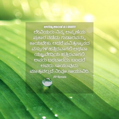 Picture 04 - ಅರಣ್ಯಕಾಂಡ 18:3 KANIRV - ಲೇವಿಯರು ನಿನ್ನ - Bible Verse Picture