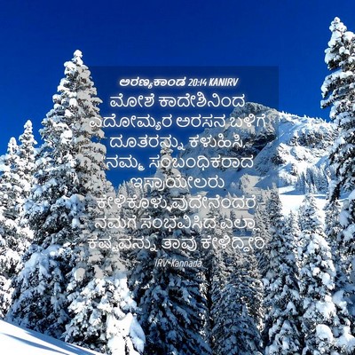 Picture 04 - ಅರಣ್ಯಕಾಂಡ 20:14 KANIRV - ಮೋಶೆ ಕಾದೇಶಿನಿಂದ - Bible Verse Picture