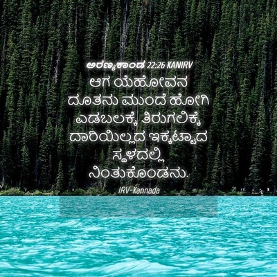 Picture 04 - ಅರಣ್ಯಕಾಂಡ 22:26 KANIRV - ಆಗ ಯೆಹೋವನ ದೂತನು - Bible Verse Picture
