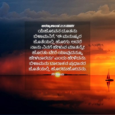 Picture 04 - ಅರಣ್ಯಕಾಂಡ 22:35 KANIRV - ಯೆಹೋವನ ದೂತನು - Bible Verse Picture