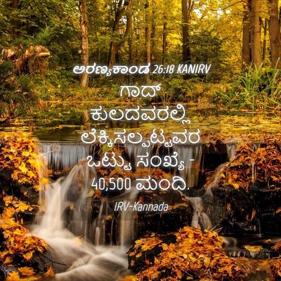 Picture 04 - ಅರಣ್ಯಕಾಂಡ 26:18 KANIRV - ಗಾದ್ ಕುಲದವರಲ್ಲಿ - Bible Verse Picture