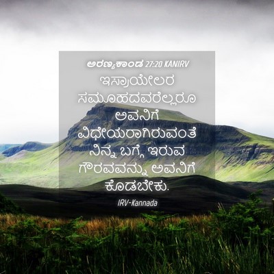Picture 04 - ಅರಣ್ಯಕಾಂಡ 27:20 KANIRV - ಇಸ್ರಾಯೇಲರ - Bible Verse Picture