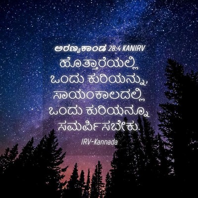 Picture 04 - ಅರಣ್ಯಕಾಂಡ 28:4 KANIRV - ಹೊತ್ತಾರೆಯಲ್ಲಿ - Bible Verse Picture