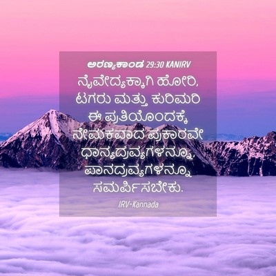 Picture 04 - ಅರಣ್ಯಕಾಂಡ 29:30 KANIRV - ನೈವೇದ್ಯಕ್ಕಾಗಿ - Bible Verse Picture