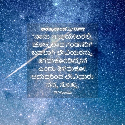 Picture 04 - ಅರಣ್ಯಕಾಂಡ 3:12 KANIRV - “ನಾನು - Bible Verse Picture