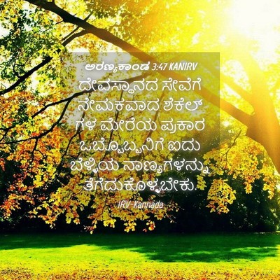 Picture 04 - ಅರಣ್ಯಕಾಂಡ 3:47 KANIRV - ದೇವಸ್ಥಾನದ ಸೇವೆಗೆ - Bible Verse Picture