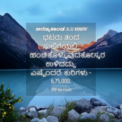 Picture 04 - ಅರಣ್ಯಕಾಂಡ 31:32 KANIRV - ಭಟರು ತಂದ - Bible Verse Picture