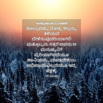 Picture 04 - ಅರಣ್ಯಕಾಂಡ 35:23 KANIRV - ಕೊಲ್ಲುವಷ್ಟು ದೊಡ್ಡ - Bible Verse Picture