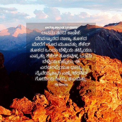 Picture 04 - ಅರಣ್ಯಕಾಂಡ 7:19 KANIRV - ಅವನು ತಂದ ಕಾಣಿಕೆ: - Bible Verse Picture