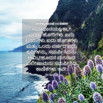Picture 04 - ಅರಣ್ಯಕಾಂಡ 7:53 KANIRV - ಸಮಾಧಾನಯಜ್ಞಕ್ಕಾಗಿ - Bible Verse Picture
