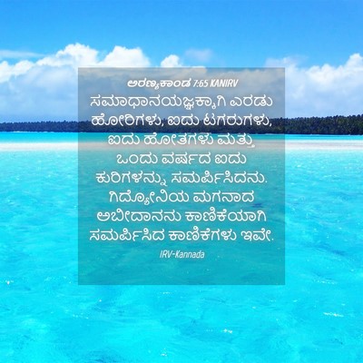 Picture 04 - ಅರಣ್ಯಕಾಂಡ 7:65 KANIRV - ಸಮಾಧಾನಯಜ್ಞಕ್ಕಾಗಿ - Bible Verse Picture