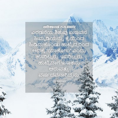 Picture 04 - ಆದಿಕಾಂಡ 25:26 KANIRV - ಎರಡನೆಯ ಶಿಶುವು - Bible Verse Picture