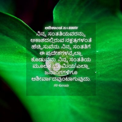 Picture 04 - ಆದಿಕಾಂಡ 26:4 KANIRV - ನಿನ್ನ - Bible Verse Picture