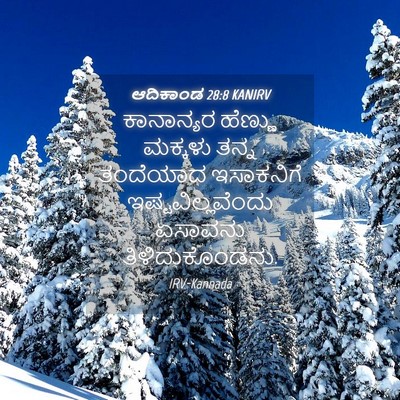 Picture 04 - ಆದಿಕಾಂಡ 28:8 KANIRV - ಕಾನಾನ್ಯರ ಹೆಣ್ಣು - Bible Verse Picture