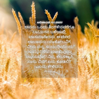 Picture 04 - ಆದಿಕಾಂಡ 29:15 KANIRV - ಅವನು ಒಂದು - Bible Verse Picture