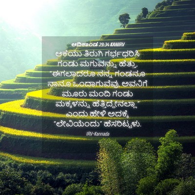 Picture 04 - ಆದಿಕಾಂಡ 29:34 KANIRV - ಆಕೆಯು ತಿರುಗಿ - Bible Verse Picture