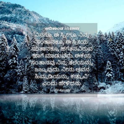 Picture 04 - ಆದಿಕಾಂಡ 3:15 KANIRV - ನಿನಗೂ, ಈ ಸ್ತ್ರೀಗೂ, - Bible Verse Picture