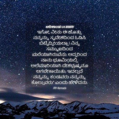 Picture 04 - ಆದಿಕಾಂಡ 4:14 KANIRV - ಇಗೋ, ನೀನು ಈ ಹೊತ್ತು - Bible Verse Picture