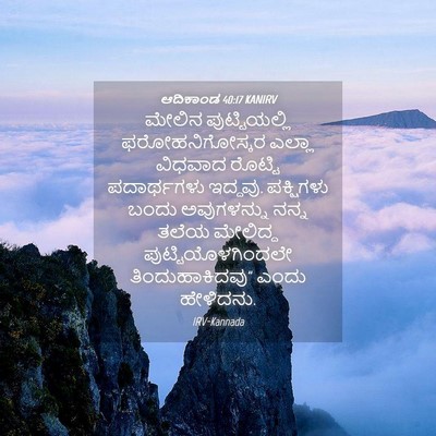 Picture 04 - ಆದಿಕಾಂಡ 40:17 KANIRV - ಮೇಲಿನ ಪುಟ್ಟಿಯಲ್ಲಿ - Bible Verse Picture