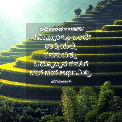 Picture 04 - ಆದಿಕಾಂಡ 41:11 KANIRV - ನಮ್ಮಿಬ್ಬರಿಗೂ ಒಂದೇ - Bible Verse Picture
