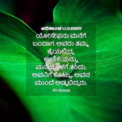 Picture 04 - ಆದಿಕಾಂಡ 43:26 KANIRV - ಯೋಸೇಫನು ಮನೆಗೆ - Bible Verse Picture