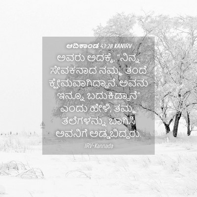 Picture 04 - ಆದಿಕಾಂಡ 43:28 KANIRV - ಅವರು ಅದಕ್ಕೆ, - Bible Verse Picture