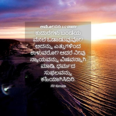 Picture 04 - ಆಮೋಸನು 6:12 KANIRV - ಕುದುರೆಗಳು ಬಂಡೆಯ - Bible Verse Picture