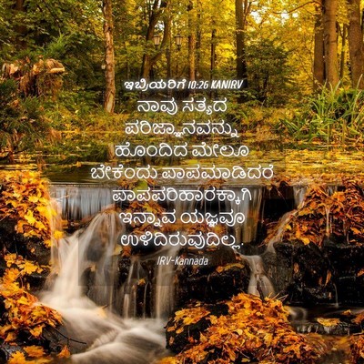 Picture 04 - ಇಬ್ರಿಯರಿಗೆ 10:26 KANIRV - ನಾವು ಸತ್ಯದ - Bible Verse Picture