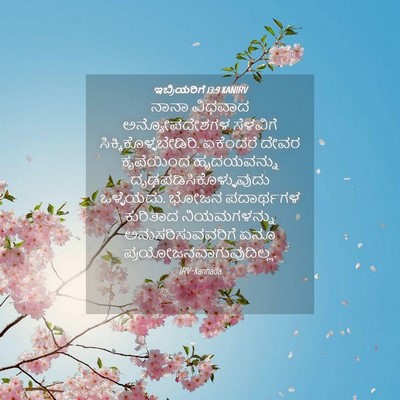 Picture 04 - ಇಬ್ರಿಯರಿಗೆ 13:9 KANIRV - ನಾನಾ ವಿಧವಾದ - Bible Verse Picture