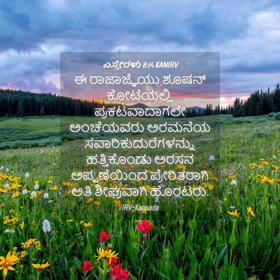 Picture 04 - ಎಸ್ತೇರಳು 8:14 KANIRV - ಈ ರಾಜಾಜ್ಞೆಯು - Bible Verse Picture