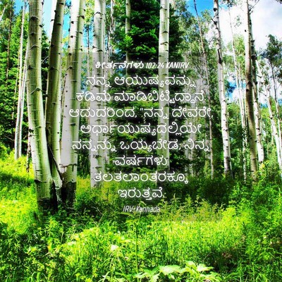 Picture 04 - ಕೀರ್ತನೆಗಳು 102:24 KANIRV - ನನ್ನ ಆಯುಷ್ಯವನ್ನು - Bible Verse Picture