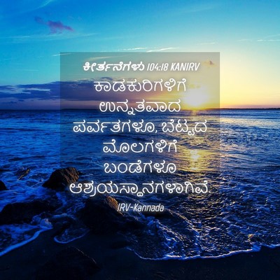 Picture 04 - ಕೀರ್ತನೆಗಳು 104:18 KANIRV - ಕಾಡಕುರಿಗಳಿಗೆ - Bible Verse Picture