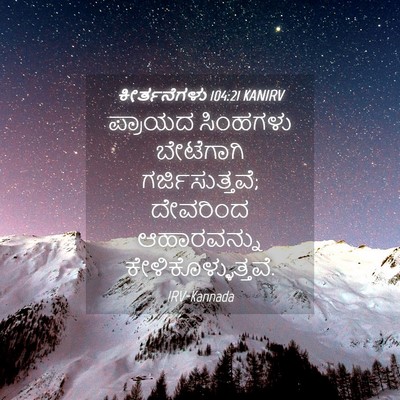 Picture 04 - ಕೀರ್ತನೆಗಳು 104:21 KANIRV - ಪ್ರಾಯದ ಸಿಂಹಗಳು - Bible Verse Picture
