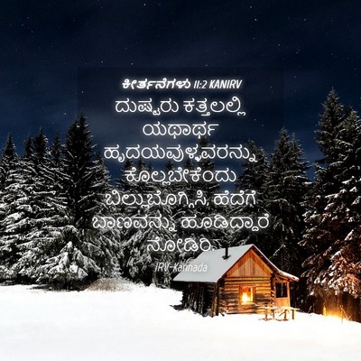 Picture 04 - ಕೀರ್ತನೆಗಳು 11:2 KANIRV - ದುಷ್ಟರು ಕತ್ತಲಲ್ಲಿ - Bible Verse Picture