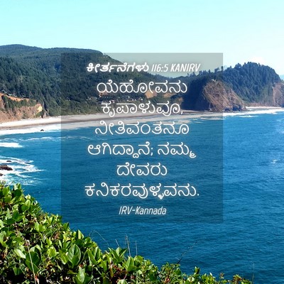 Picture 04 - ಕೀರ್ತನೆಗಳು 116:5 KANIRV - ಯೆಹೋವನು ಕೃಪಾಳುವೂ, - Bible Verse Picture