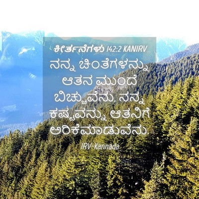 Picture 04 - ಕೀರ್ತನೆಗಳು 142:2 KANIRV - ನನ್ನ ಚಿಂತೆಗಳನ್ನು - Bible Verse Picture