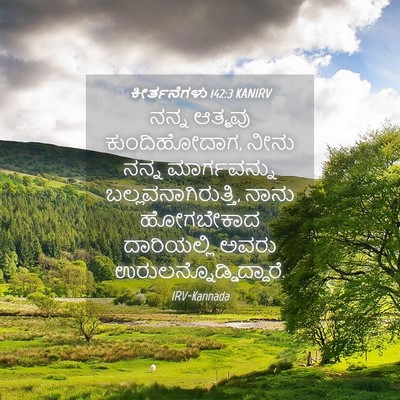 Picture 04 - ಕೀರ್ತನೆಗಳು 142:3 KANIRV - ನನ್ನ ಆತ್ಮವು - Bible Verse Picture